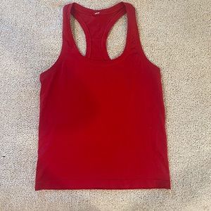 Red Lululemon racer back tank top size 4